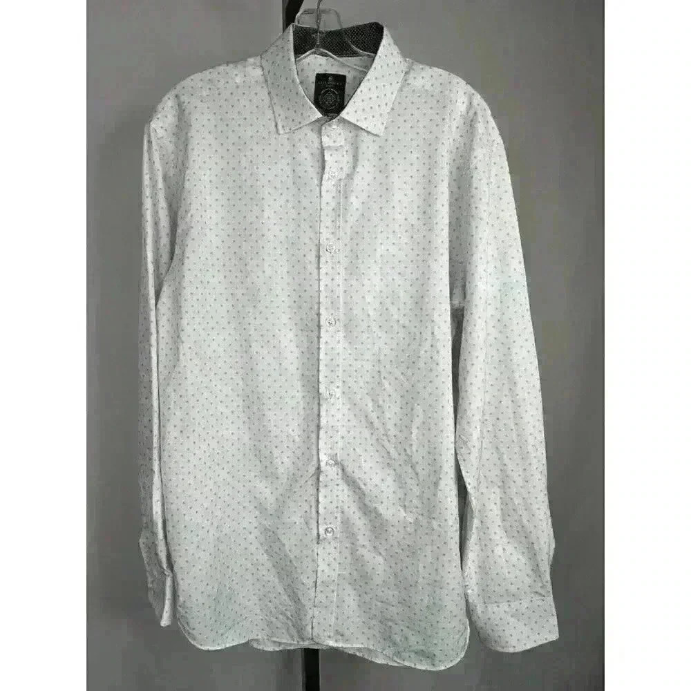 Construct Men's Slim Fit Button Down Long Sleeve Shirt Size‎ 16 1/2 White